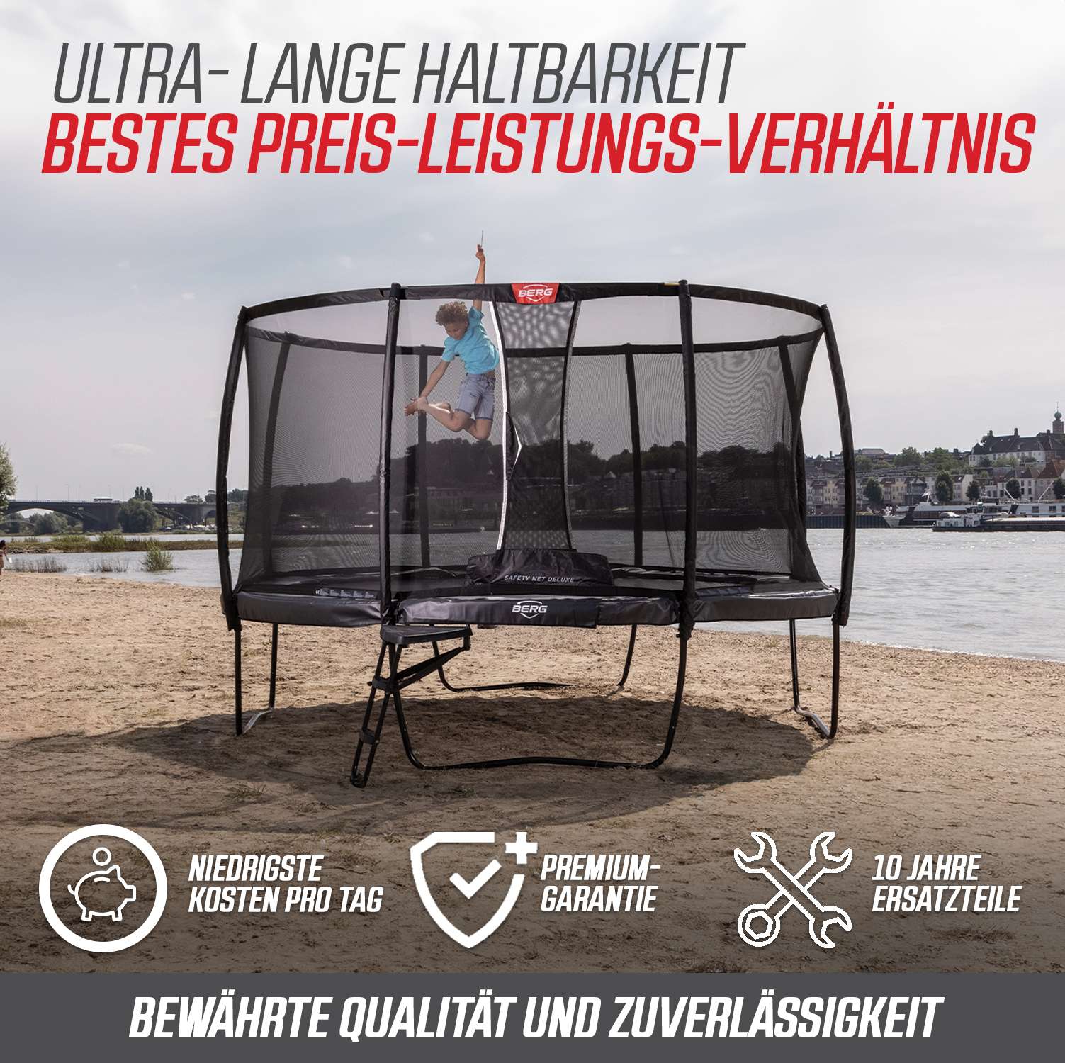 BERG Trampolin Regular GRAND Champion Grey oval 520 x 345 cm + Sicherheitsnetz Deluxe (Neu) BERG Trampolin Regular GRAND Champion Grey oval 520 x 345 cm + Sicherheitsnetz Deluxe (Neu)